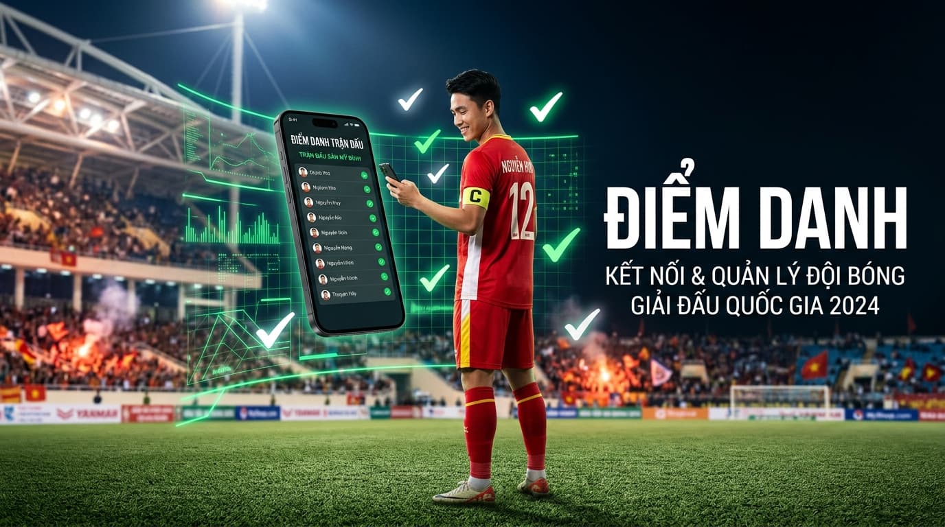 Giao diện điểm danh tự động của Fball.vn