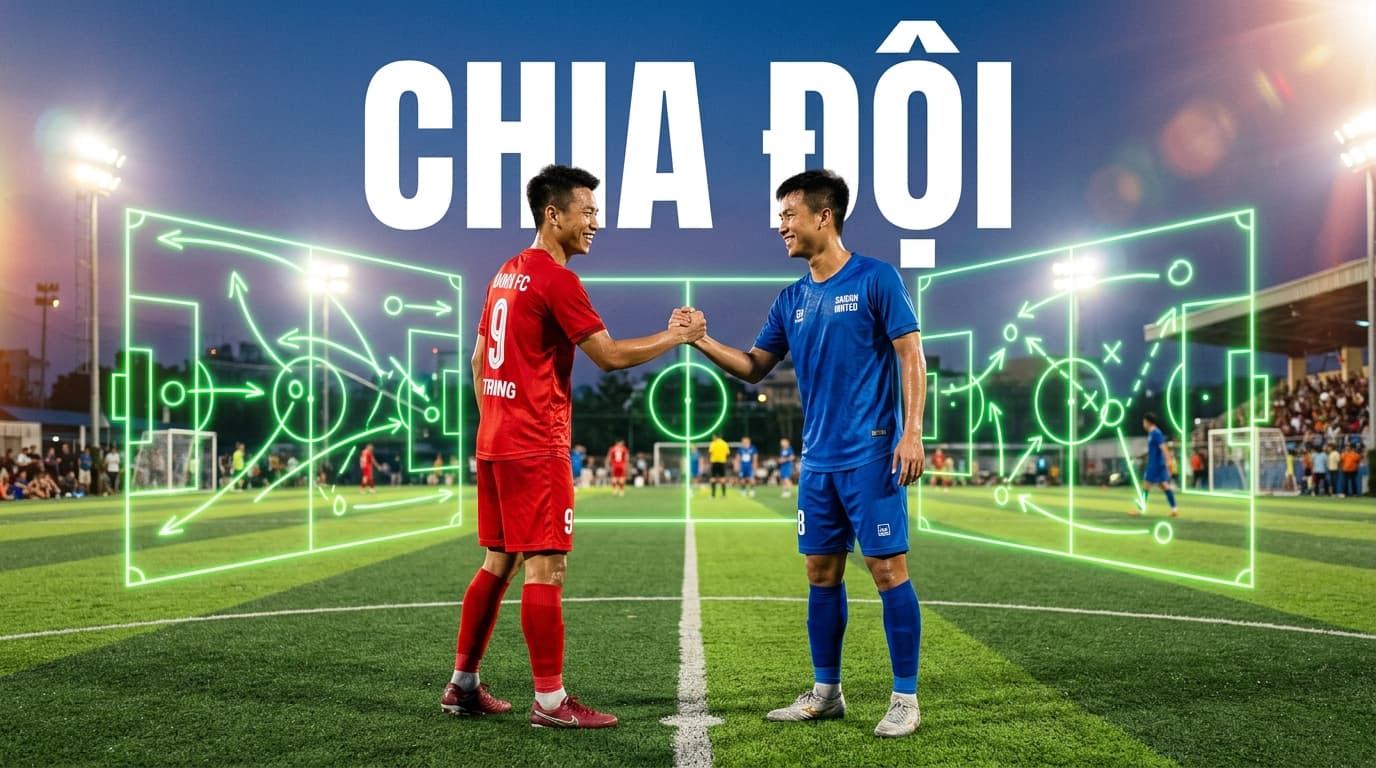 Tính năng chia đội tự động 1 chạm của Fball.vn