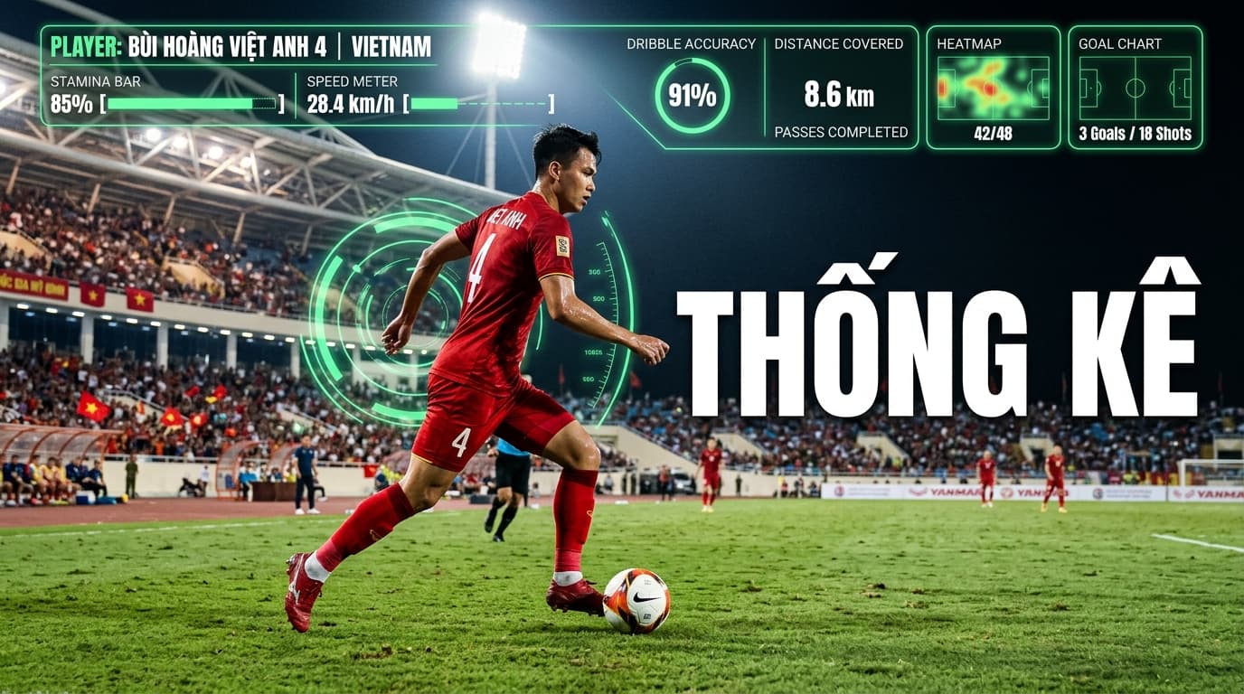 Thống kê bàn thắng kiến tạo MVP của Fball.vn