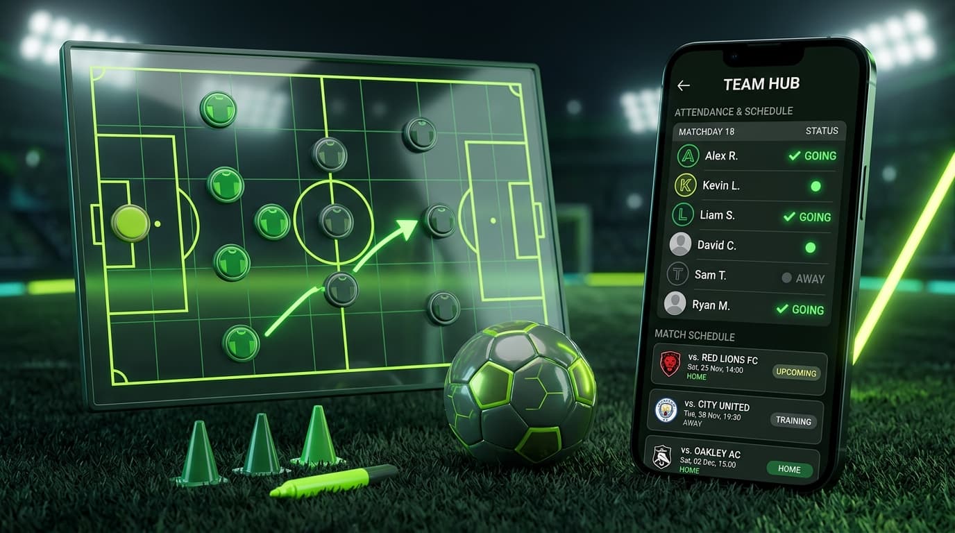 Minh họa giao diện ứng dụng quản lý đội bóng Fball.vn chuyên nghiệp